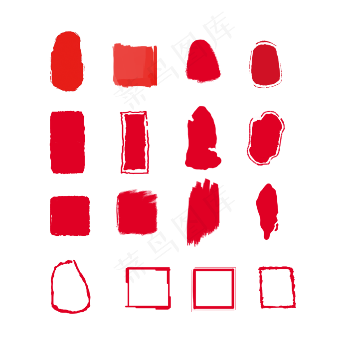 中国印章png素材(3000X3000(DPI:300))psd模版下载