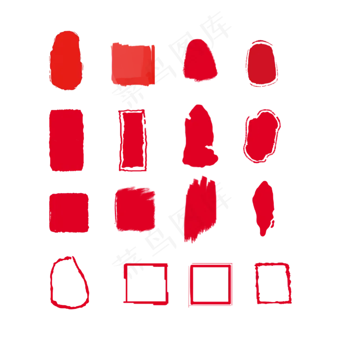中国印章png素材(3000X3000(DPI:300))psd模版下载