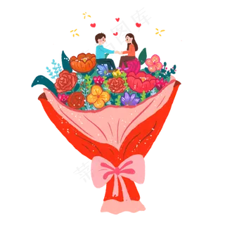 七夕情侣玫瑰花表白