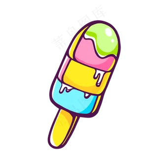 夏日卡通冰淇淋雪糕,免抠元素