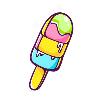 夏日卡通冰淇淋雪糕,免抠元素
