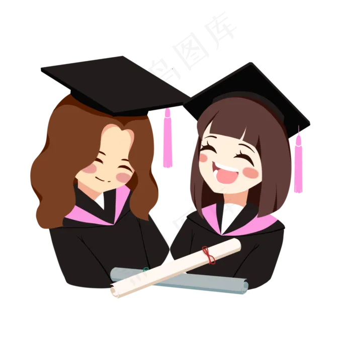 毕业季学士服女孩合影素材(1500X1500(DPI:299))psd模版下载