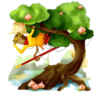 商用手绘西游记人物古装孙悟空猴,免抠元素