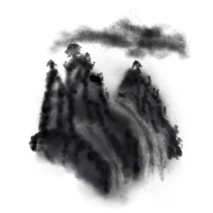 中国风水墨山水(2000X2000(DPI:762))psd模版下载