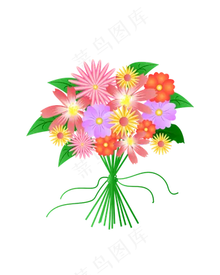 矢量手绘卡通鲜花