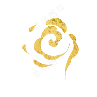 云纹金箔花纹装饰花