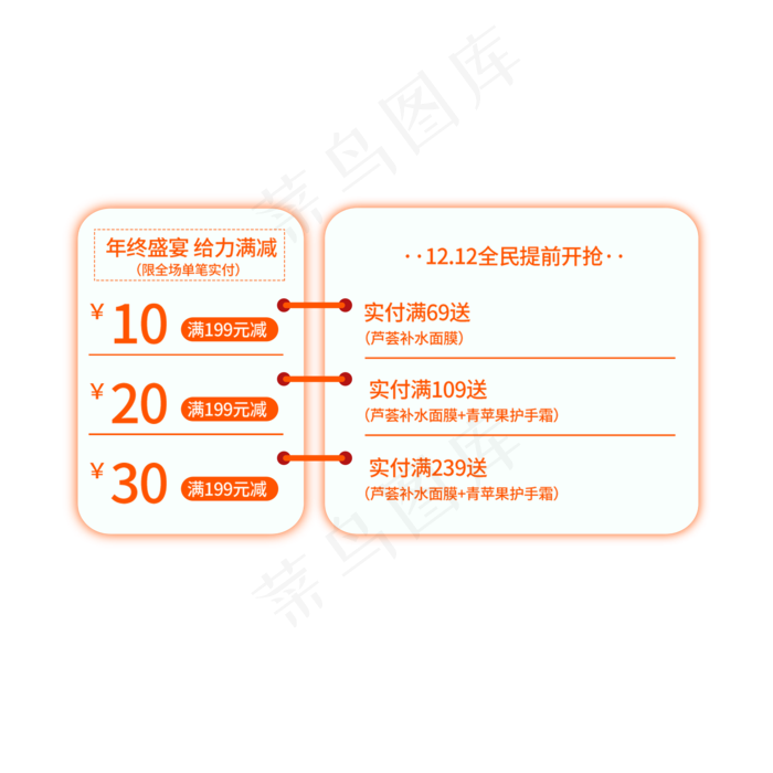 电商白色活页优惠券,免抠元素