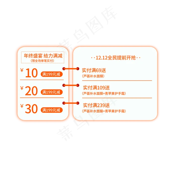 电商白色活页优惠券,免抠元素(2000X2000(DPI:300))psd模版下载
