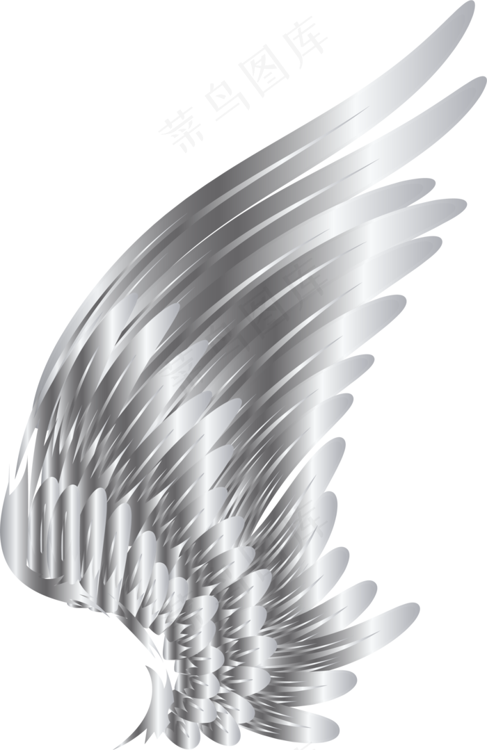 白色唯美翅膀星光,免抠元素