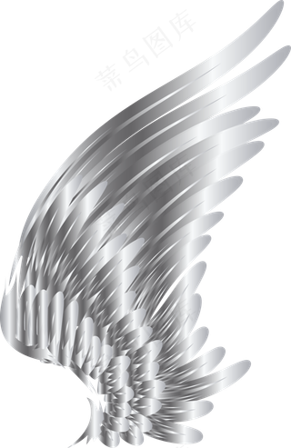 白色唯美翅膀星光,免抠元素