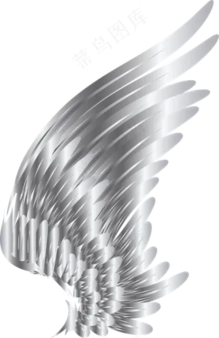 白色唯美翅膀星光,免抠元素