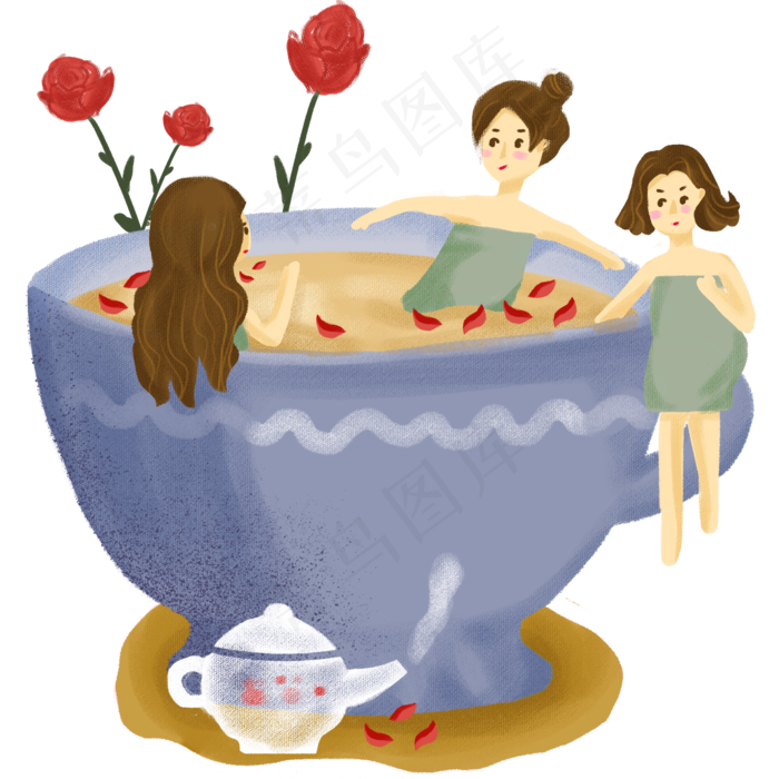 贴秋膘喝玫瑰花茶免抠图(2000X2000(DPI:300))psd模版下载