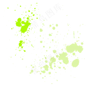 绿色点状油漆喷溅元素,免抠元素