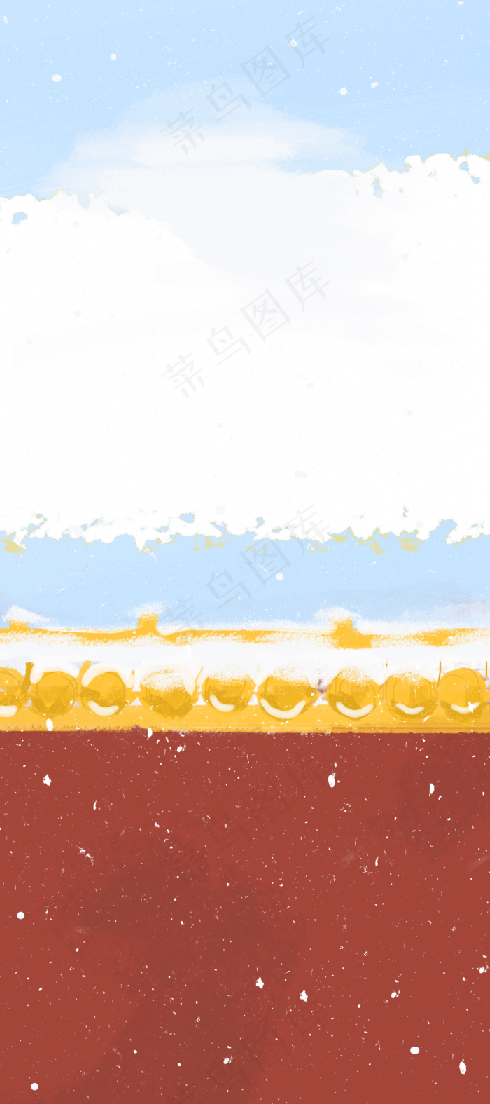中国风手绘紫禁城装饰边框,免抠元素(2000*4500px 300 dpi )psd模版下载