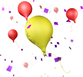 618彩色立体节日气球元素c4