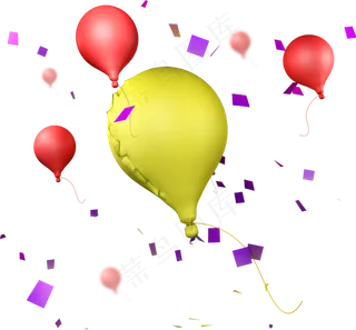 618彩色立体节日气球元素c4