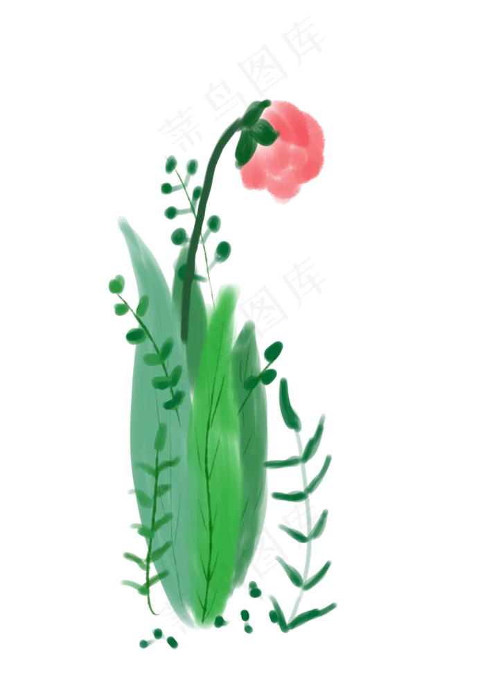 红色可爱花PNG素材(2480X3508(DPI:299))psd模版下载