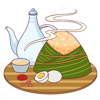 端午节黄色卡通元素粽子