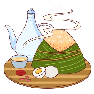 端午节黄色卡通元素粽子