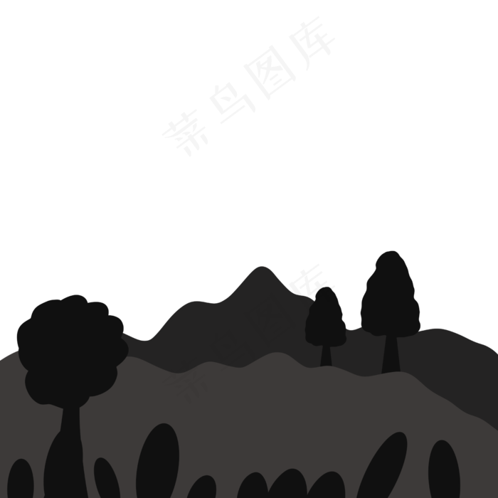 创意山水风景剪影