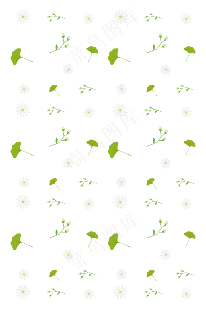 手绘漂亮的植物底纹,免抠元素