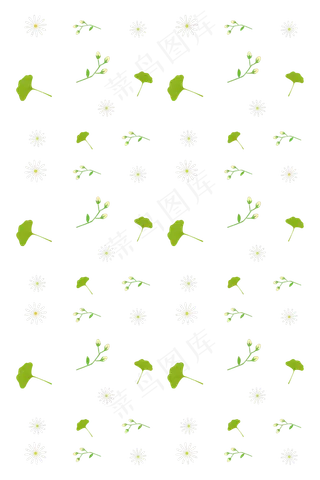 手绘漂亮的植物底纹,免抠元素