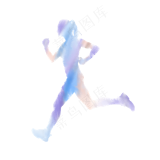 奔跑冲刺剪影免抠元素
