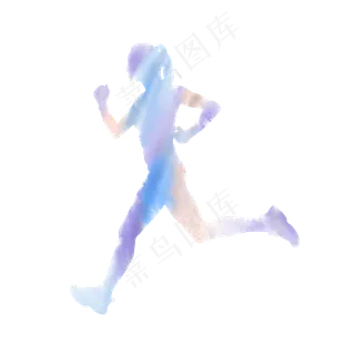 奔跑冲刺剪影免抠元素