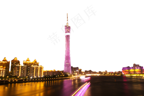 广州塔城市夜景灯光,免抠元素