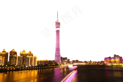 广州塔城市夜景灯光,免抠元素 广州塔城市夜景灯光,免抠元素