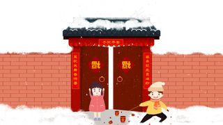 春节新春门前鞭炮贺鼠年,免抠元素