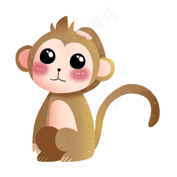 卡通小猴子,免抠元素(2500X2500(DPI:300))psd模版下载