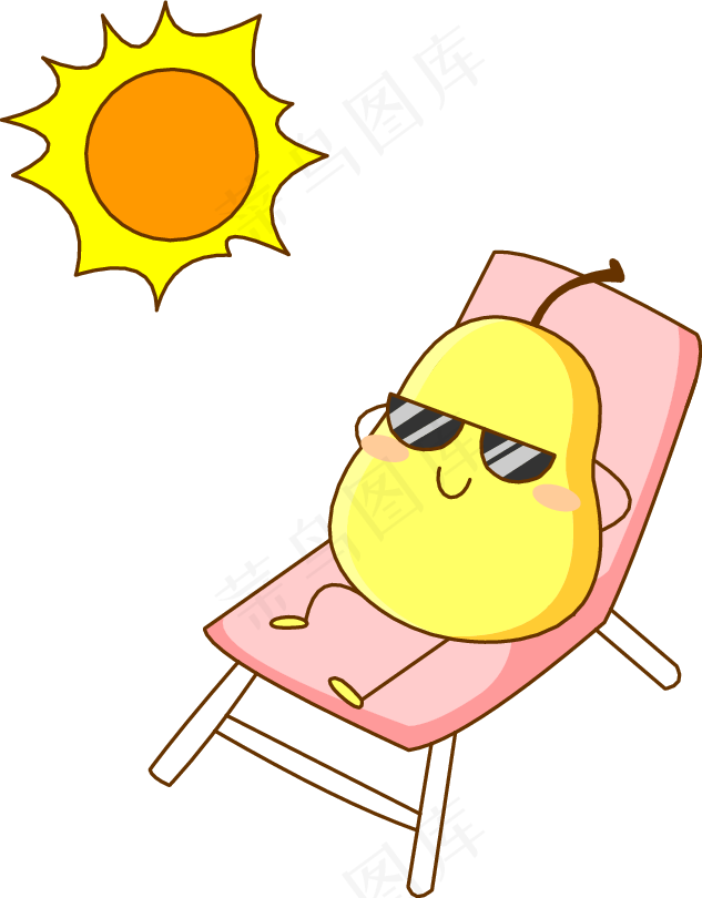 太阳、椅子和梨子免抠图