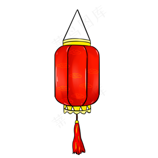 手绘卡通灯笼挂饰,免抠元素