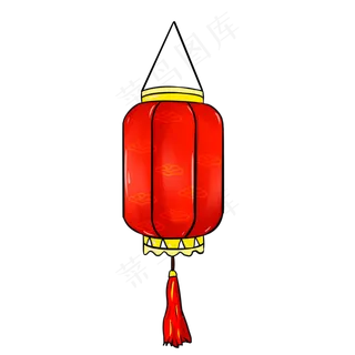 手绘卡通灯笼挂饰,免抠元素