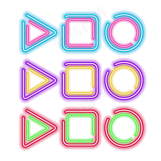 618边框霓虹灯促销图标装饰图案