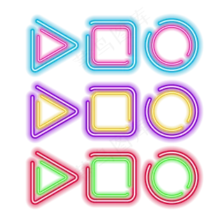 618边框霓虹灯促销图标装饰图案