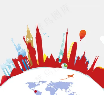 出国留学几何图形,免抠元素