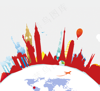 出国留学几何图形,免抠元素
