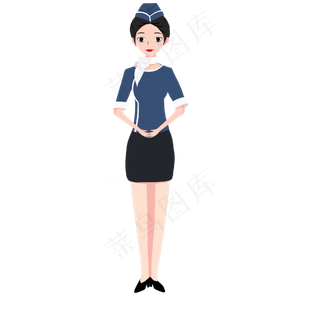 女神节美丽空姐人物形象,免抠元素