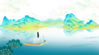 古风男子山水人物