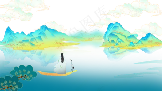 古风男子山水人物 古风男子山水人物