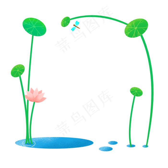 绿色荷叶装饰边框