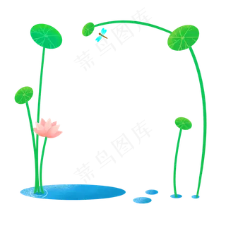 绿色荷叶装饰边框