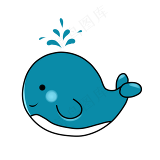 鱼类海洋卡通鲸鱼,免抠元素