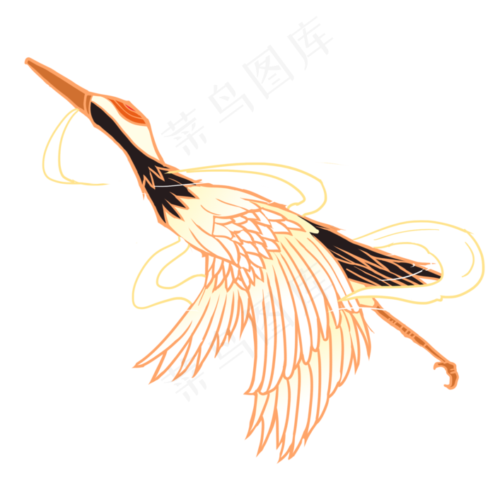 淡雅国画风仙鹤