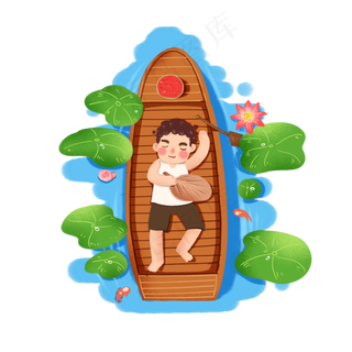 手绘风夏至二十四节气png,免抠元素