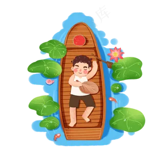 手绘风夏至二十四节气png,免抠元素