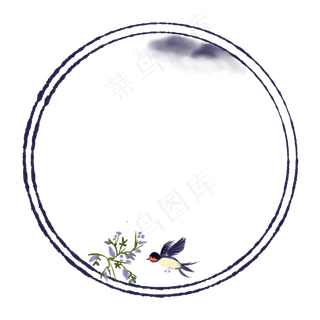 春天来了水墨边框,免抠元素