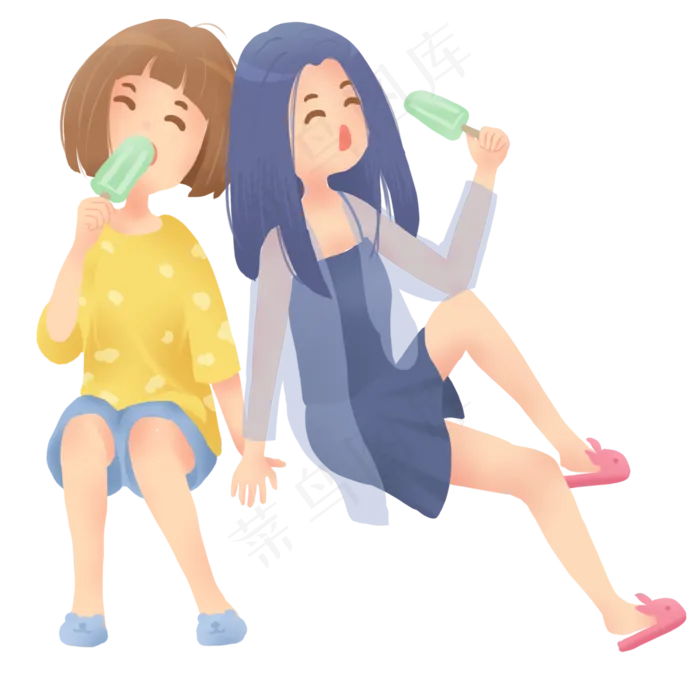 夏天小清新立夏吃冰淇淋(1395X1349(DPI:300))psd模版下载